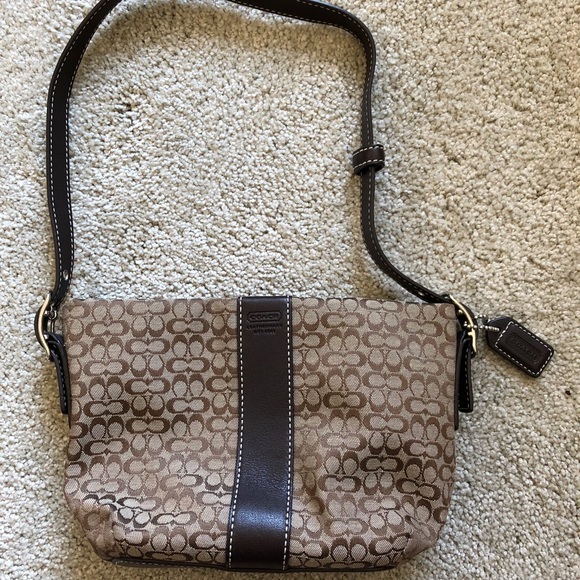 Coach Handbags - Brown Mini Coach Logo Shoulder Bag